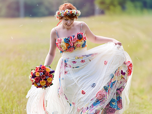 abito da sposa colorato
